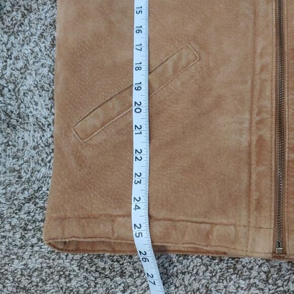 VTG Adler Collection Suede Leather Jacket Unisex Faux Fur Lined Coat Size S - Picture 8 of 10